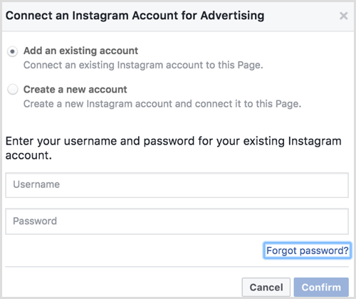 Compte Instagram Ads Connect