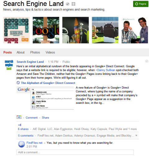 Pages Google+ - Search Engine Land