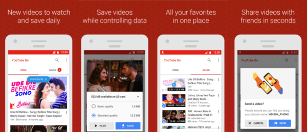 La version bêta de l'application YouTube Go est disponible au téléchargement sur le Google Play Store en Inde.