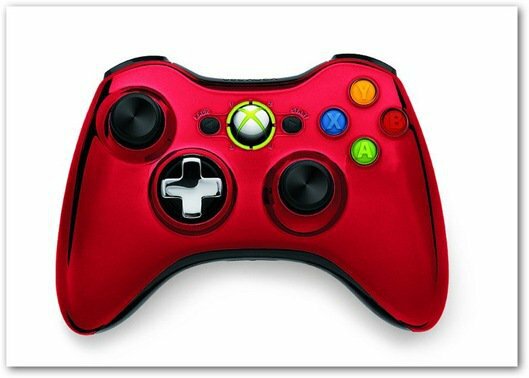 Manette chromée Xbox 360 rouge