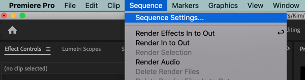 Utilisez un flux de travail en six étapes pour créer une vidéo pour plusieurs plates-formes, étape 1, créez des paramètres de séquence de projet Premiere Pro 16: 9 et 1: 1 distincts