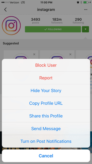 instagram activer les notifications de publication