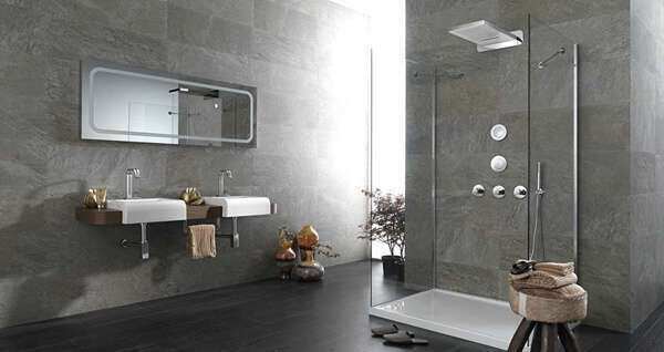 décoration de salle de bain gris