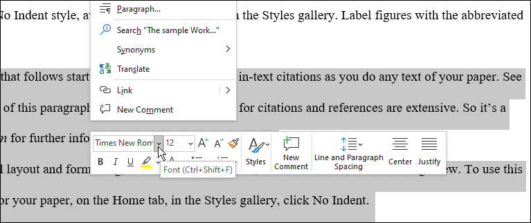 utiliser le format mla dans Microsoft Word