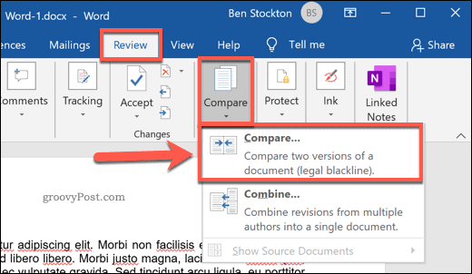 Comparaison de deux documents Microsoft Word