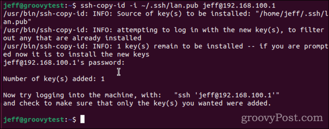 Copier votre clé SSH