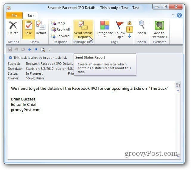 Comment attribuer des tâches dans Outlook 2010