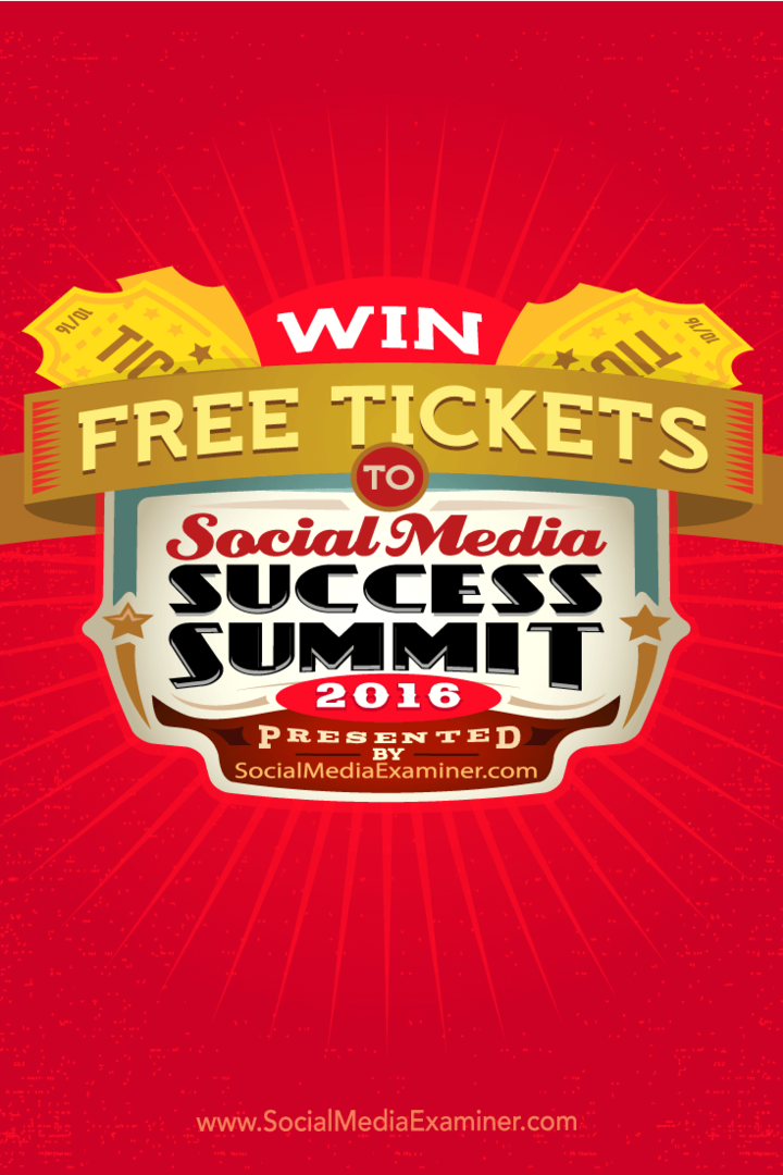 Découvrez comment gagner un billet gratuit pour le Social Media Success Summit 2016.