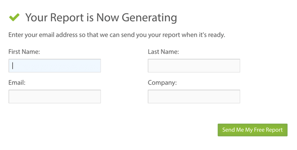 Remplissez quelques détails supplémentaires, puis cliquez sur le bouton pour générer votre rapport Simply Measured.