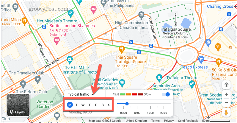 google maps journée type de trafic