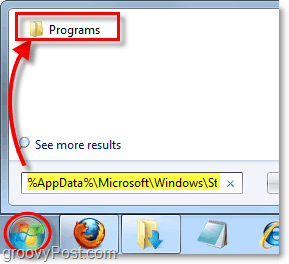 accéder au dossier du menu Démarrer à partir du menu Démarrer de Windows 7