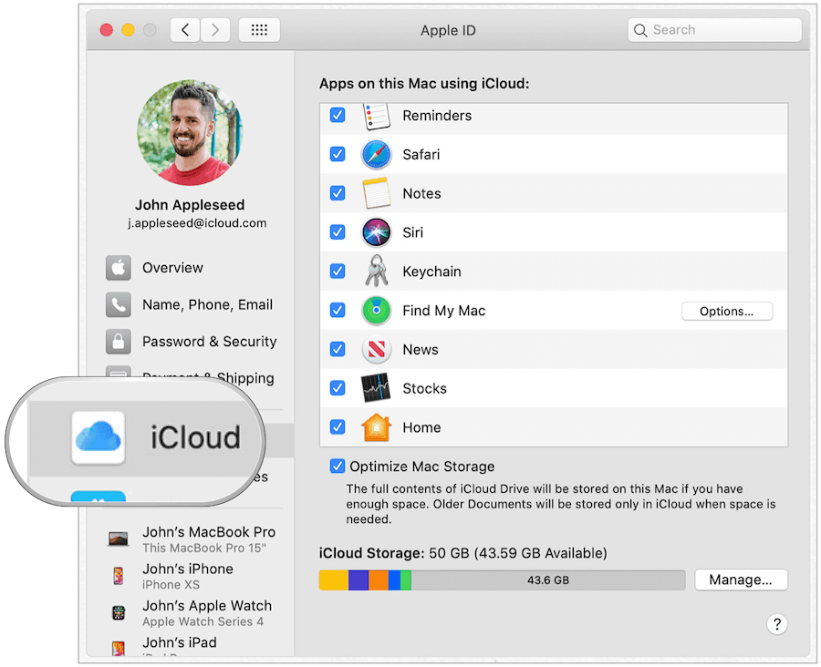 Porte-clés Mac iCloud