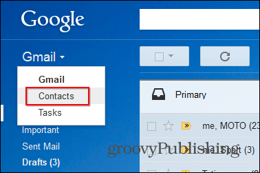 Bureau des contacts Gmail Star