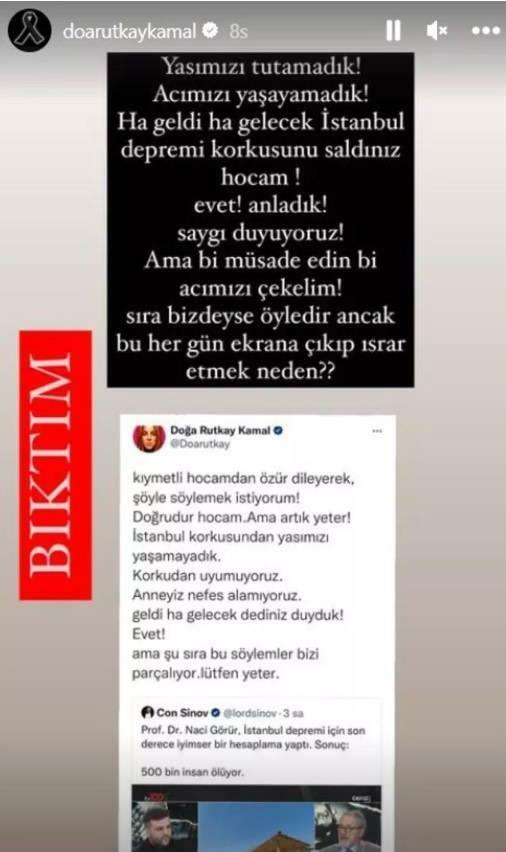 La nature s'est rebellée contre les déclarations de Rutkay Naci Görür