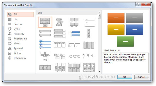 smartart art intelligent powerpoint powerpoint 2013 windows personnaliser types choisir choix multiple