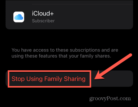 iphone arrêter d'utiliser le partage familial