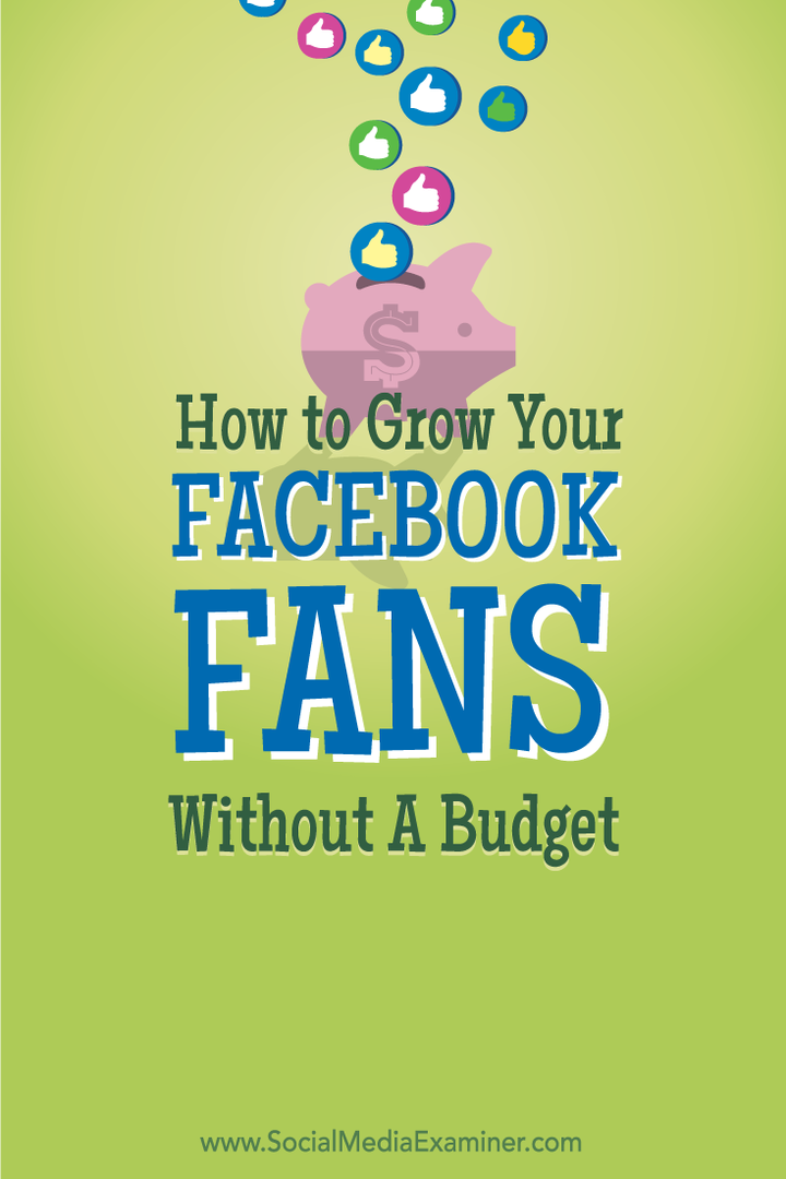 comment faire croître les fans de Facebook sans budget
