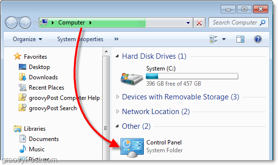 afficher le panneau de configuration de mon ordinateur dans Windows 7
