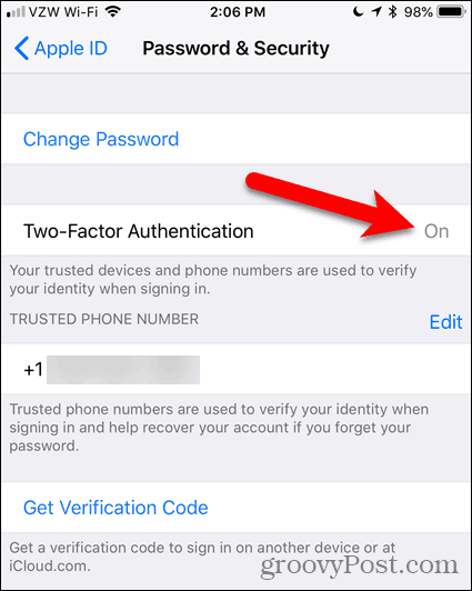 Authentification à deux facteurs sur iOS