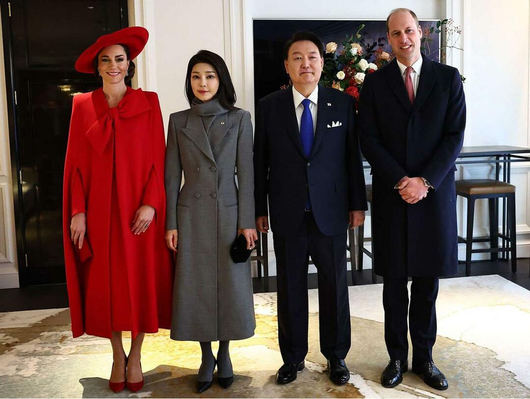 Kate Middleton et le prince William avec le président sud-coréen Yoon Suk Yeol et son épouse Kim Keon Hee