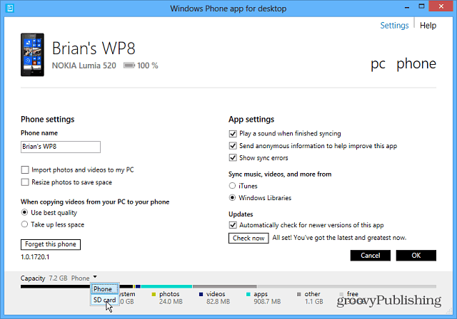 Application Windows Phone pour ordinateur