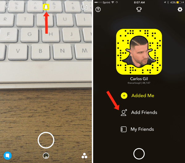 Snapchat ajouter des amis à partir du carnet d'adresses