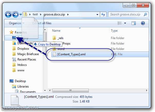 modification de .xml dans docx