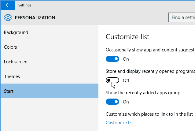 Windows 10: Supprimer les éléments de la liste des plus utilisés du menu Démarrer