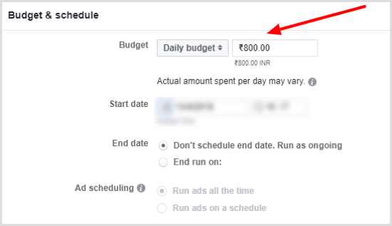 Définissez un budget quotidien pour votre campagne publicitaire Facebook.