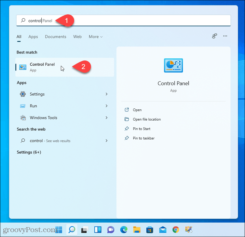 Ouvrez le Panneau de configuration dans Windows 11