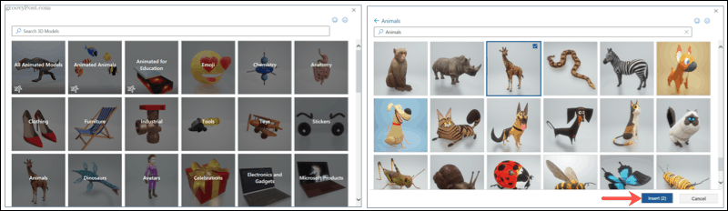 Rechercher et parcourir des modèles 3D dans Microsoft Office