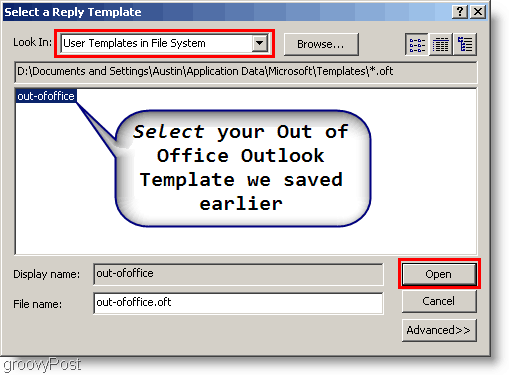 Outlook 2007 - Créer une règle Outlook sélectionner un modèle