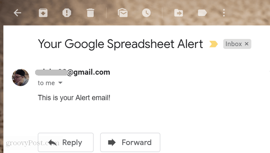 alerte e-mail de scripts Google