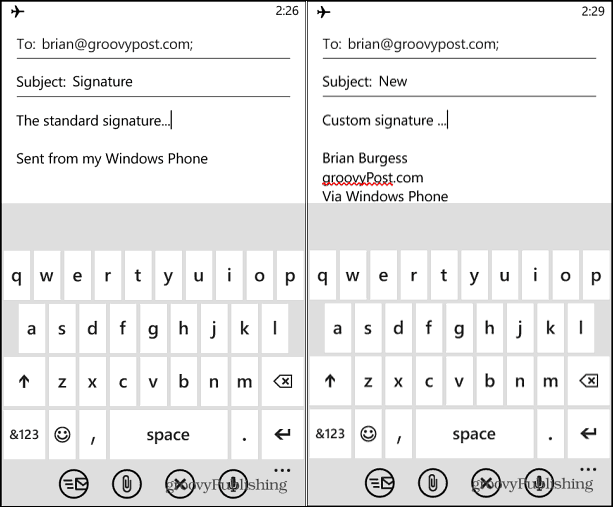 Différentes signatures de courrier électronique