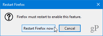 Redémarrez Firefox