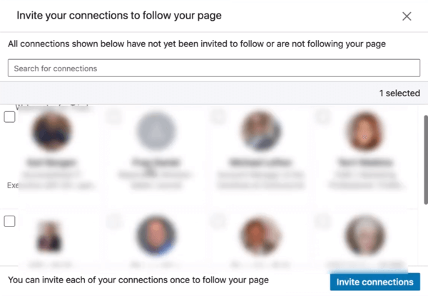 Invitez des connexions à suivre votre page LinkedIn, étape 2.