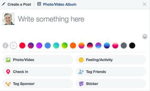 Facebook a élargi la gamme d'options de couleur d'arrière-plan disponibles pour les mises à jour de statut.