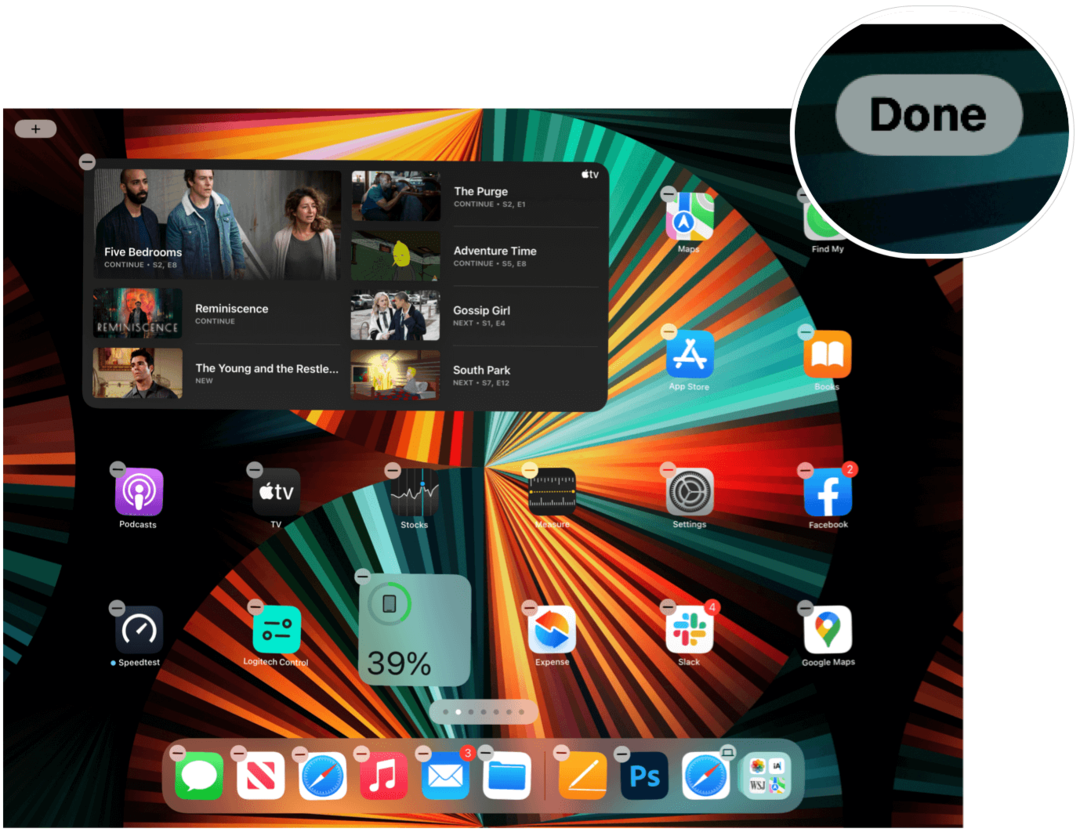 iPad ajouter un widget