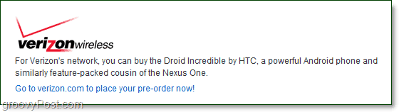 Verizon n'est plus intéressé par le Nexus One, est passé au Droid Incredible