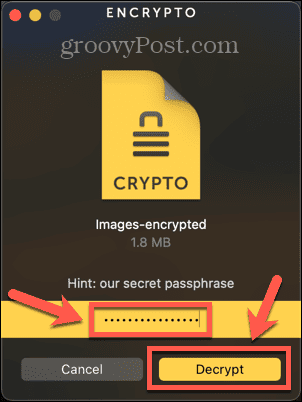 bouton de cryptage et de décryptage
