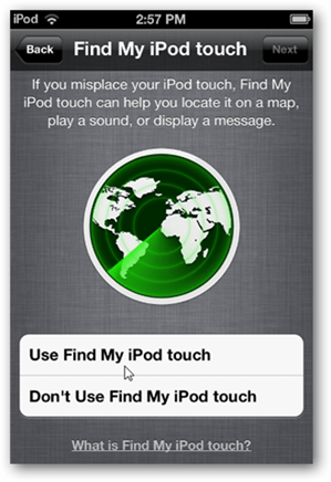 Configurer iCloud Find m Ipod Touch