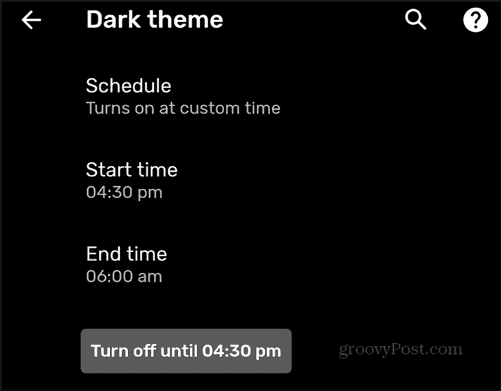 Jeu de temps personnalisé de calendrier de thème sombre