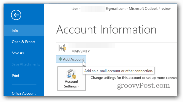 Ajouter un compte Outlook 2013