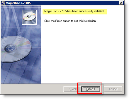Terminer l'installation de MagicISO sur Windows Server 2008