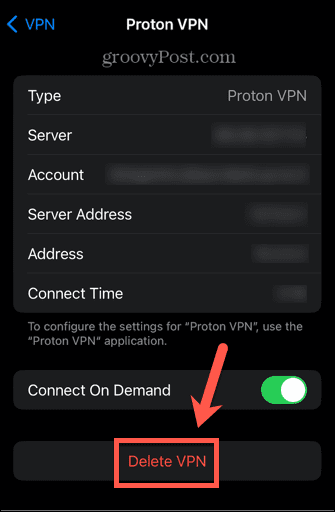 iphone supprimer la configuration vpn