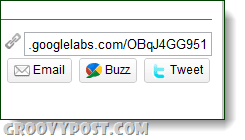 bouton de partage d'URL googlelabs
