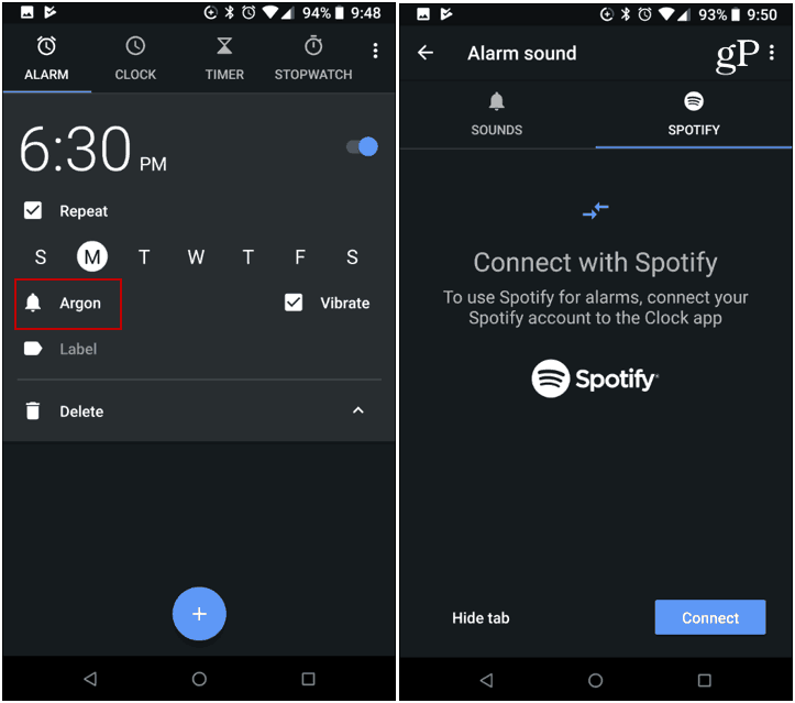 Réveil Google Spotify