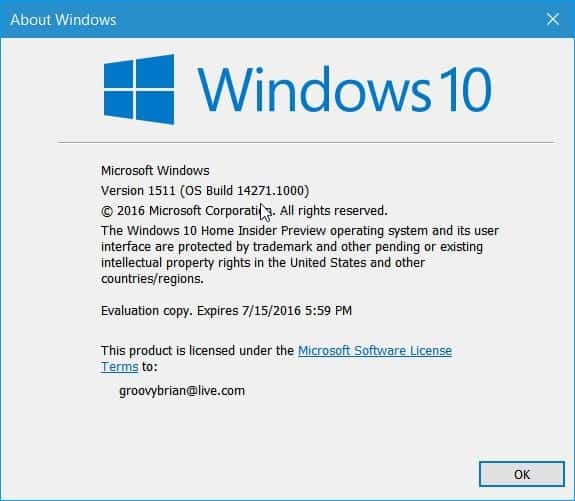 Windows 10 Redstone Build 14271 publié pour les initiés (Mobile Too)