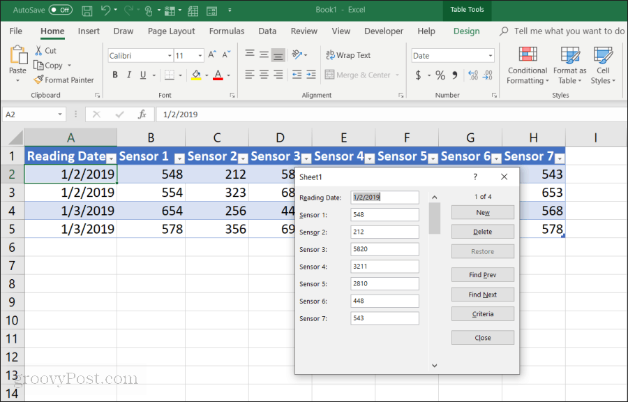 formulaire de saisie de données dans Excel