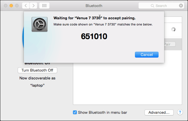 Couplage Bluetooth sur le côté Mac